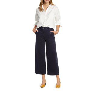 EVERLANE The Wide Leg Crop Pants Navy Blue